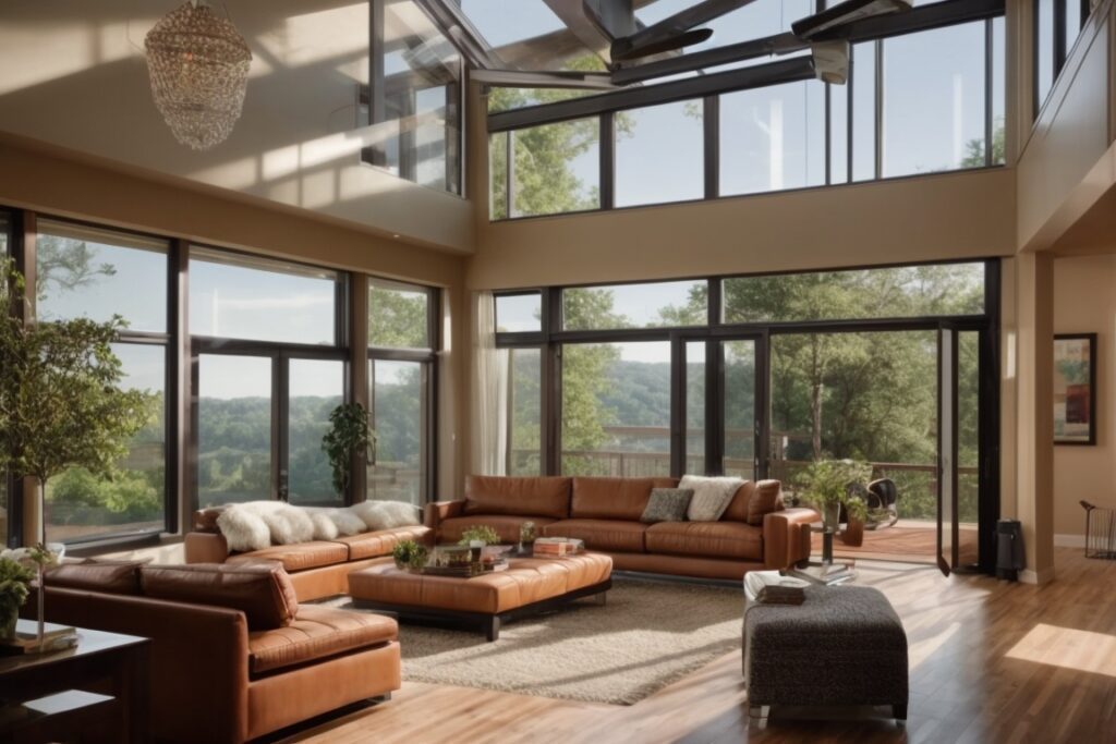 Chattanooga home with opaque window films, showing interior comfort and privacy