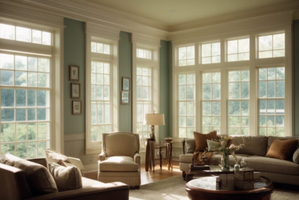 Chattanooga home interior with tinted window films, serene lighting