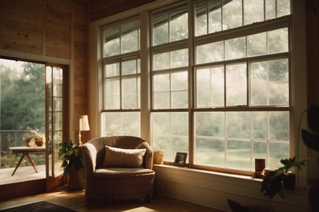 Cozy Chattanooga home interior with visible insulating window film