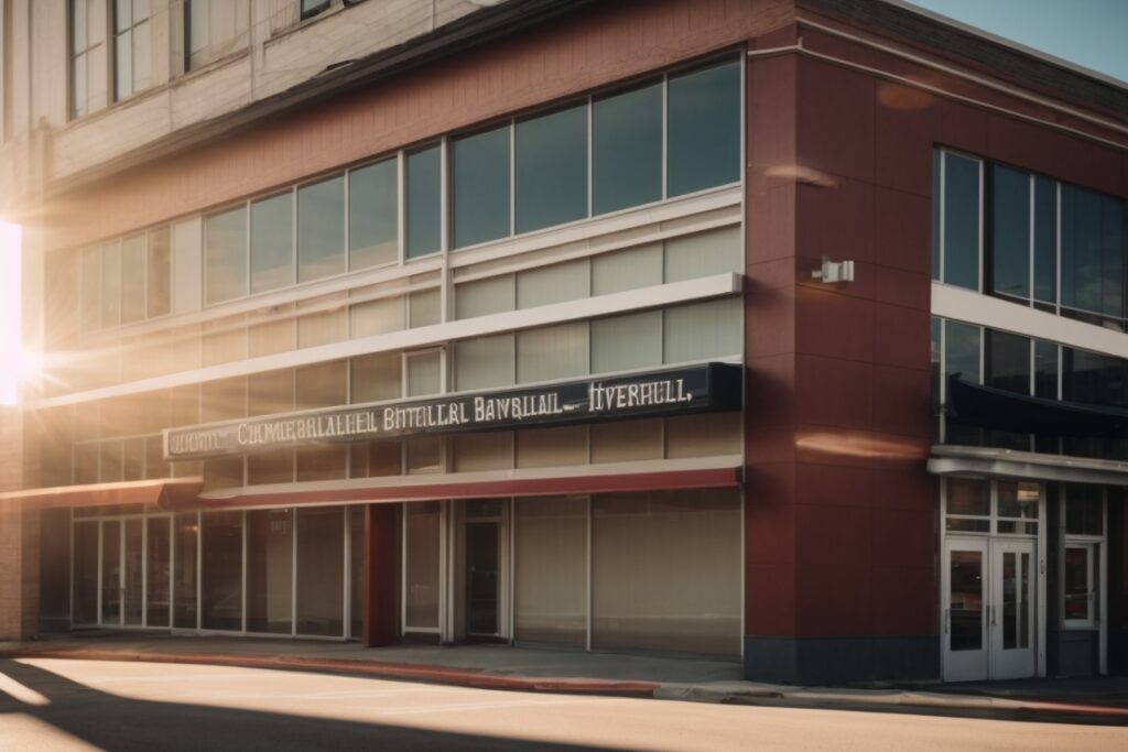 Chattanooga commercial building with tinted windows under intense sunlight