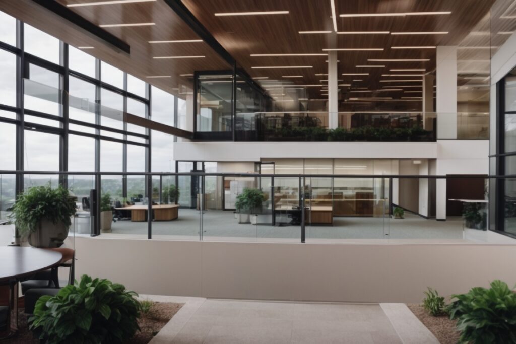 Modern office building with climate control window film in Chattanooga